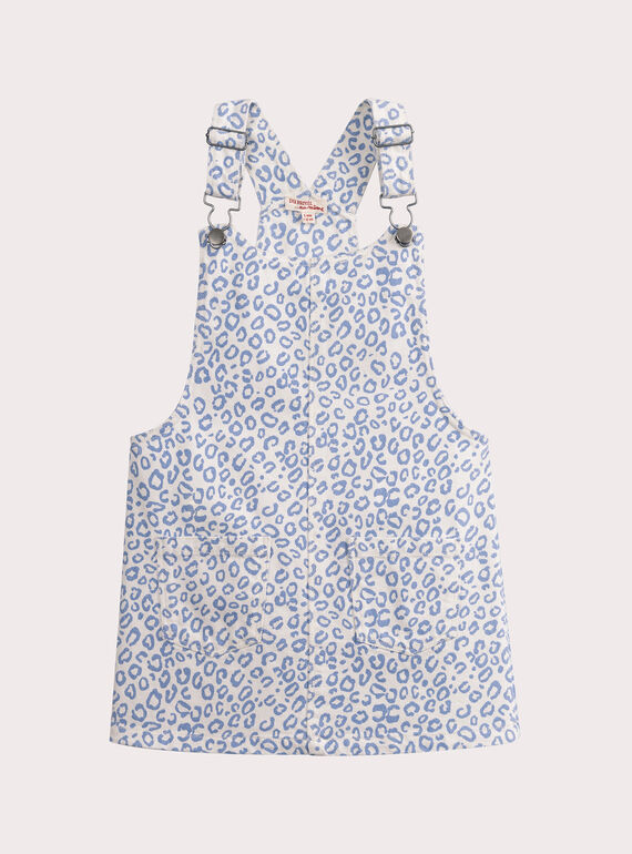 Vestido pichi de niña con estampado de leopardo azul VADAROB2 / 24W90121ROB001