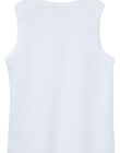 Camiseta de tirantes de color blanco de canalé para niño JOESDEB1 / 20S90262D27000