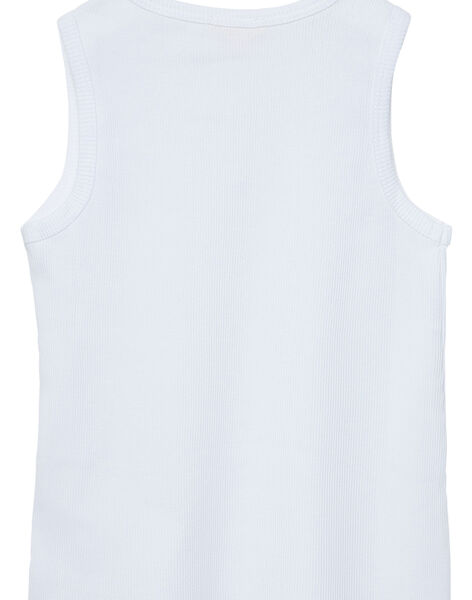 Camiseta de tirantes de color blanco de canalé para niño JOESDEB1 / 20S90262D27000