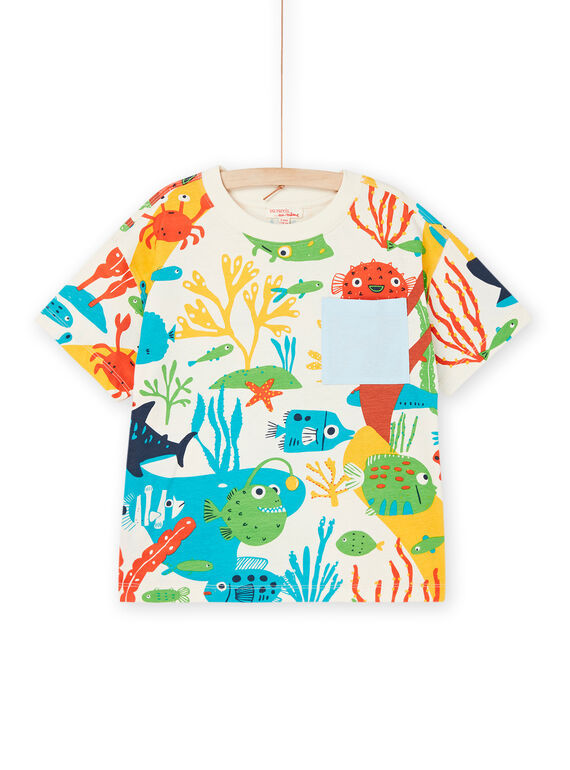 Camiseta blanca con dibujo marino ROPOPTI3 / 23S902X4TMC005