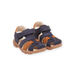 Sandalias de piel de color azul marino