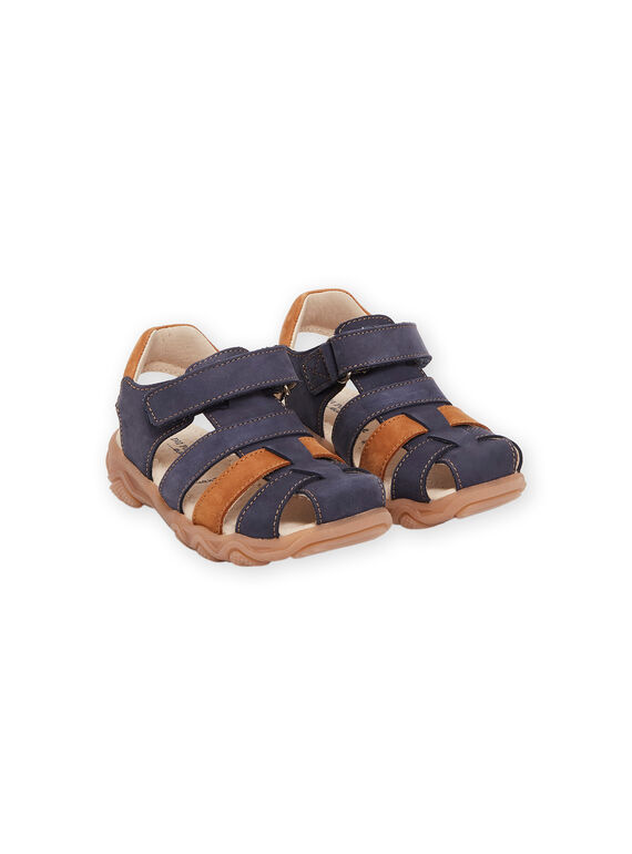 Sandalias de piel de color azul marino ROSANDBOSPOR / 23KK3661D0E070