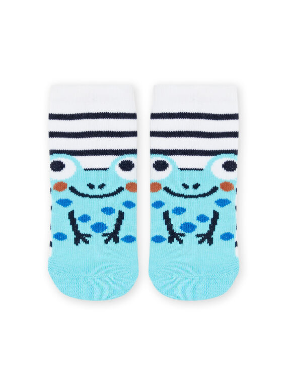 Calcetines de color tiza con estampado de ranas RYUBALCHO2 / 23SI1092SOQ632
