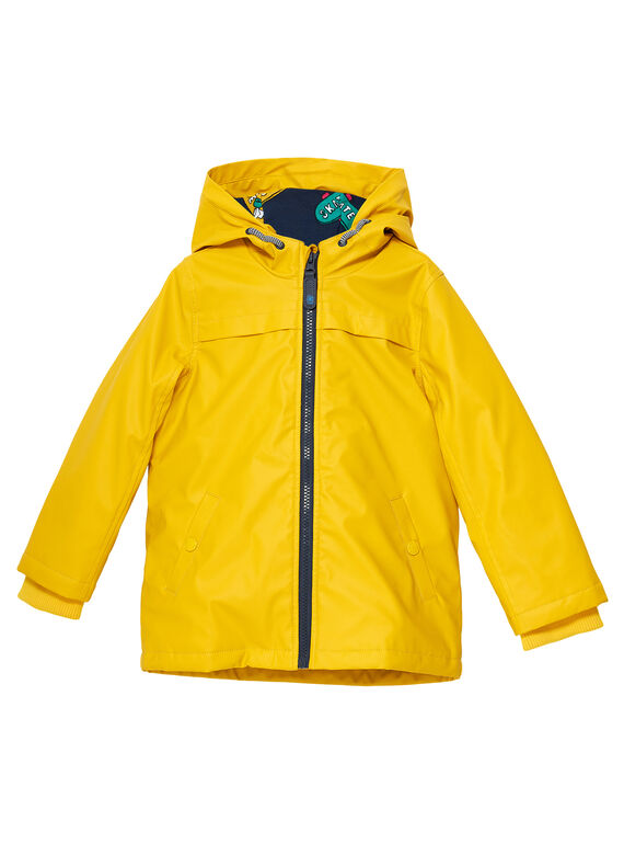 Impermeable de goma de color amarillo con anorak extraíble en el interior para niño JOGROIMP / 20S902I1IMPB116