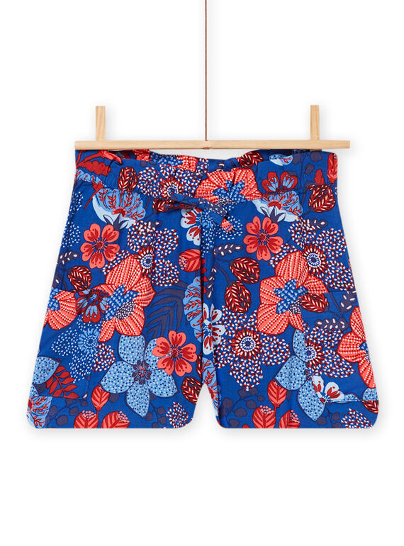 Short con estampado floral azul para niña NASANSHORT2 / 22S901S2SHO707