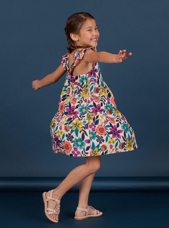 Vestido con estampado floral para niña LAMUMROB3 / 21S901Z1ROB009