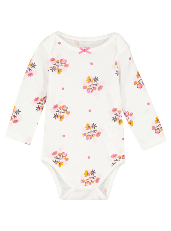 Body de manga larga de color crudo para niña recién nacida GEFIBODLUN / 19WH13N4BDL001