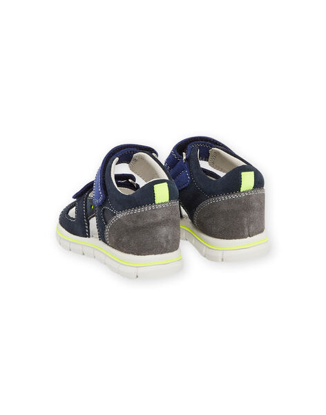 Sandalias de piel de serraje de color azul marino RUSANDSPORT / 23KK3862D0E070