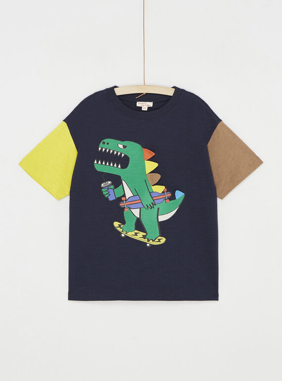 Camiseta azul noche con dibujo de dinosaurio SOLINTI1 / 23W902H2TMC705