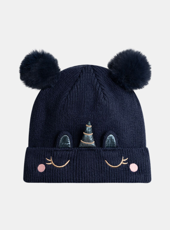 Gorro marino con estampado de unicornio para niña VYAJOBON1 / 24WI01M2BON070