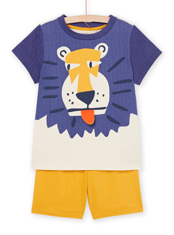 Pijama gris claro, amarillo y azul con estampado de cara de león REGOPYCLION / 23SH12HBPYJA016