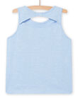 Camiseta de tirantes azul pastel con estampado de jirafa y flores para niña NASANDEB / 22S901S1DEBC236