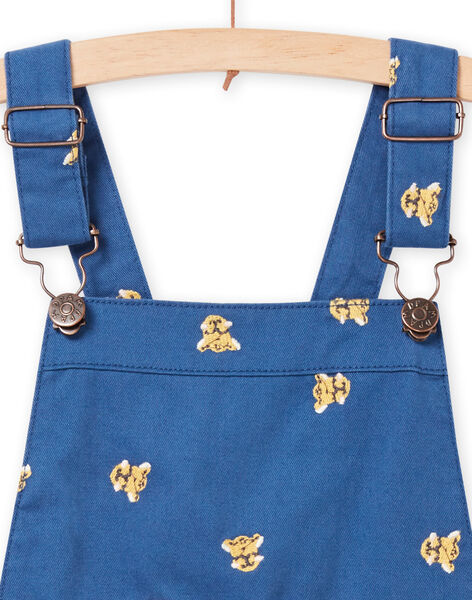 Pichi de twill de twill azul con estampado de leopardo para niña NAGAROB2 / 22S901O1ROBC220
