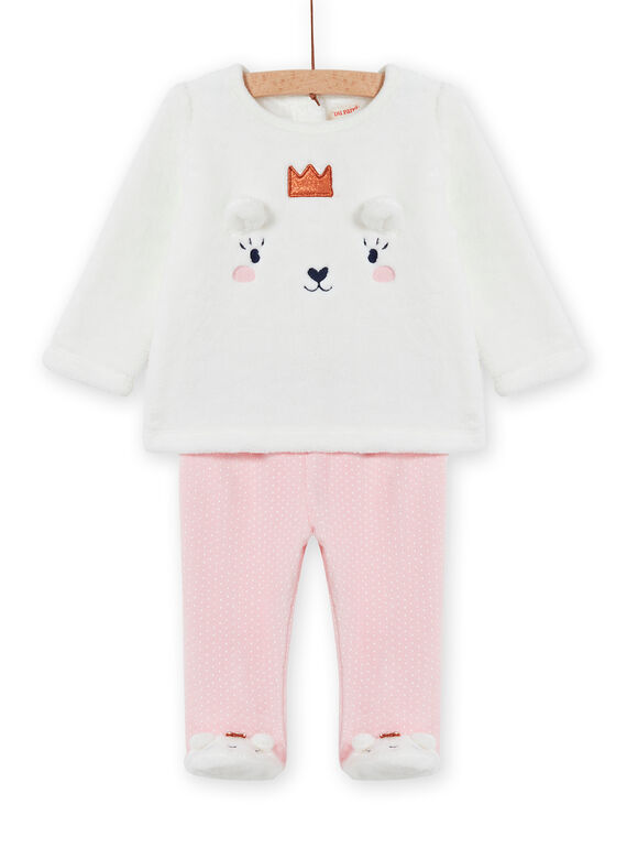 Pijama de soft boa con estampado de osito para bebé niña MEFIPYJOUR / 21WH1391PYJ001