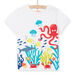 Camiseta blanca con estampado de fondo marino para niño