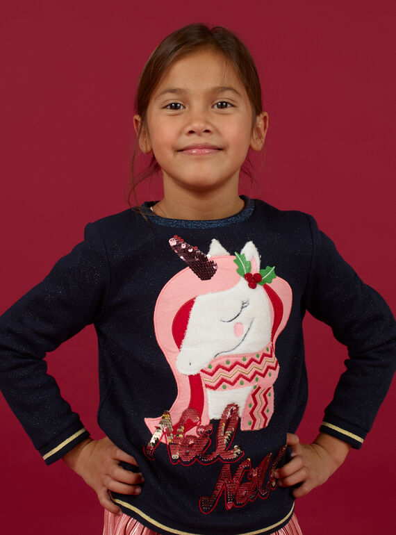 Sudadera forrada con estampado de unicornio para niña MANOSWEA / 21W901Q1SWE070