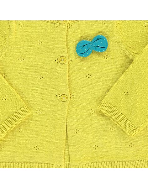 Girls' knitted cardigan CIJOGIL6A / 18SG09R7CAR106