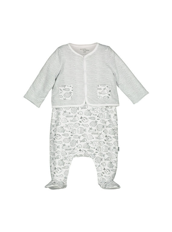 Conjunto de peto y cárdigan para bebé unisex FOU1ENS2 / 19SF0512ENS099