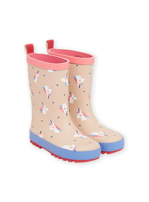 Botas de agua de fantasía con estampado de unicornio y estrella para niña NAPLUILICOR / 22KK3561D0C320