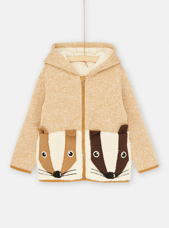 Cárdigan con capucha beige SOLOGIL / 23W902R1GILI810