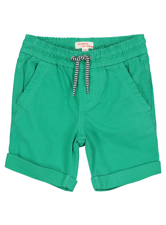 Short de algodón de color verde para niño FOJOBERMU1 / 19S902G1D25G619
