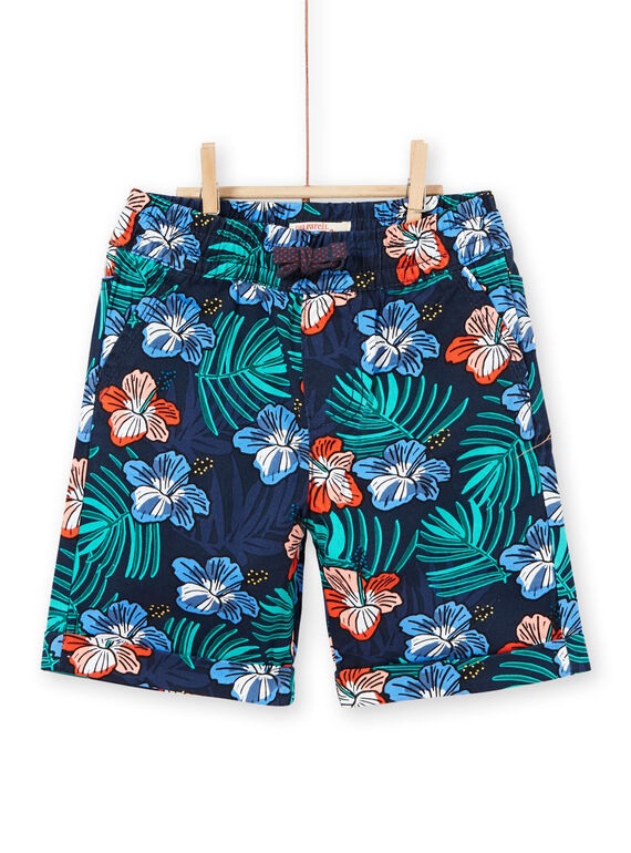 Bermudas azul marino con estampado floral, para niño LOBONBER3 / 21S902W2BER705