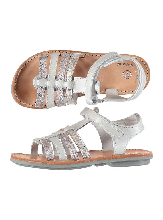 Sandalias con múltiples tiras de piel para niña FFSANDMIN1 / 19SK35C1D0E000