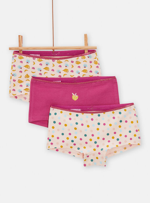 3 shortis con estampado de frutas y lunares para niña TEFAHOTFRU / 24SH1161SHYD327