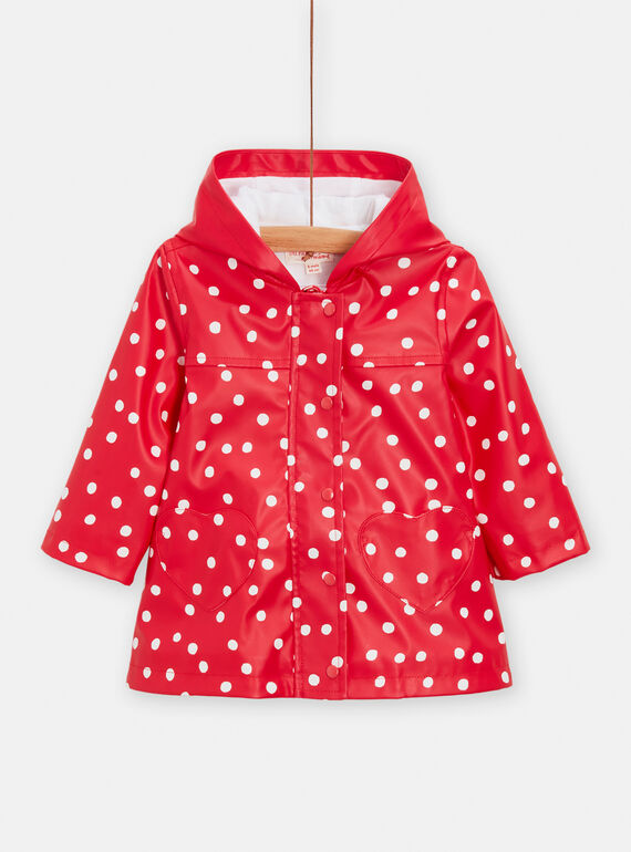 Impermeable rojo con estampado de lunares para bebé niña TISUNIMP / 24SG09P1IMPF505