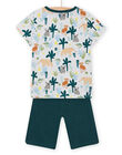 Pijama de color crudo y azul petróleo con estampado de selva para niño NEGOPYCJUN / 22SH12H4PYJ003