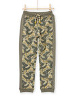 Pantalón de chándal caqui con estampado de leopardo para niño MOKAJOG2 / 21W902I2JGB612