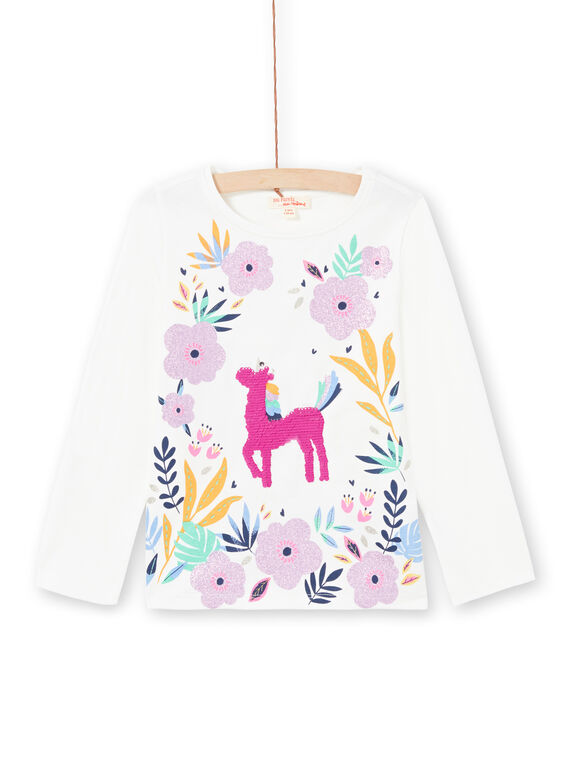 Camiseta de color blanco y rosa para niña MAPLATEE2 / 21W901O1TML001