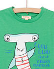Camiseta verde con estampado de tiburón martillo para niño NOJOTI7 / 22S902C3TMC617