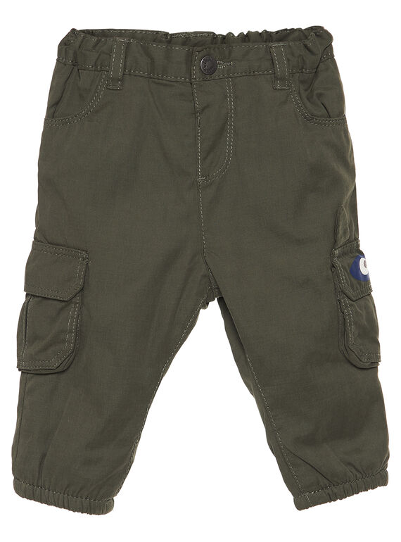 Pantalón de polialgodón de color verde militar para bebé niño GUBRUPAN1 / 19WG10K1PANG631