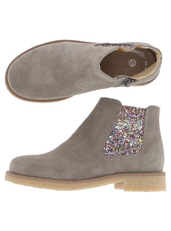Girls' leather boots DFBOOTGLIT / 18WK35TGD0D803
