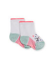 Calcetines de color crudo, rosa y azul con estampado de gato para bebé niña NYIGASOQ / 22SI09O1SOQ001