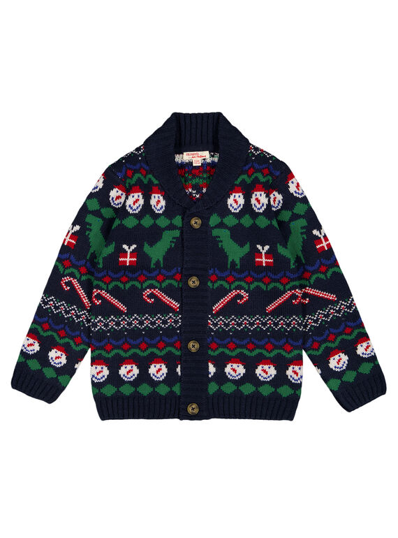 Cárdigan de jacquard de Navidad con cuello chal GONOGIL / 19W902V1GIL705