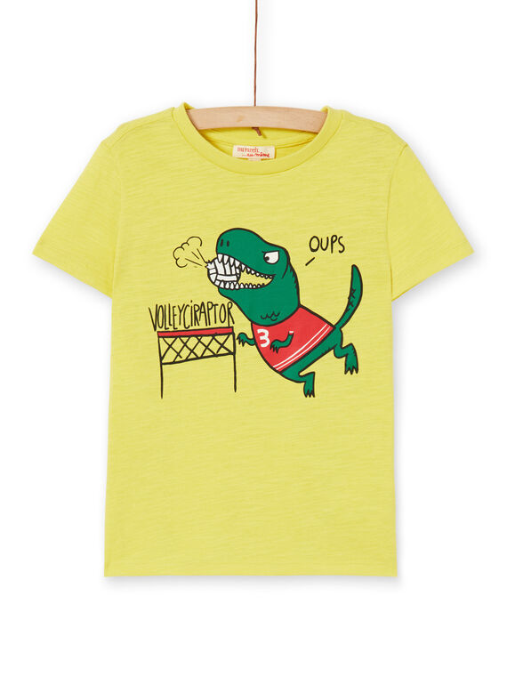 Camiseta amarilla de algodón para niño LOJOTI5 / 21S90234TMCB102