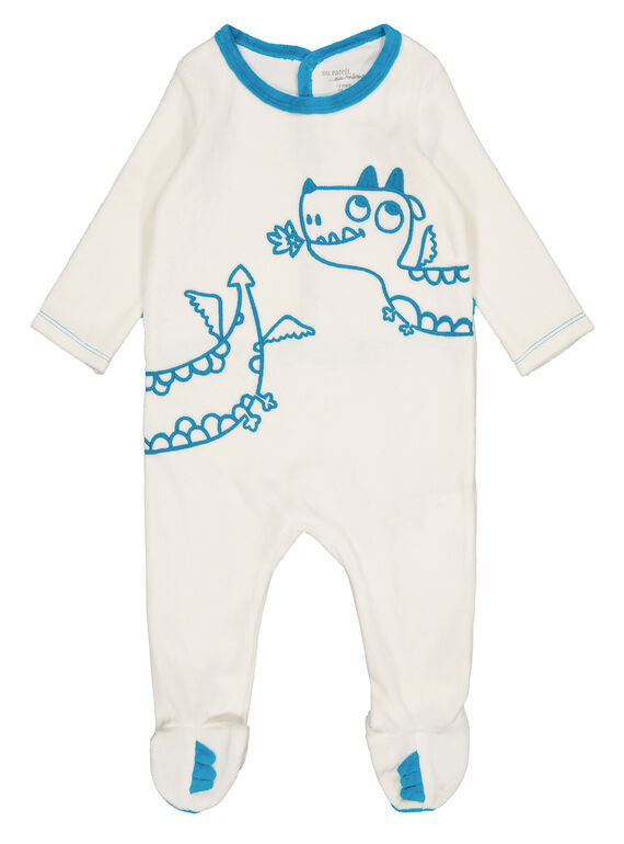 Pelele de color crudo de terciopelo para niño recién nacido GEGAGREDRA / 19WH14N1GRE001