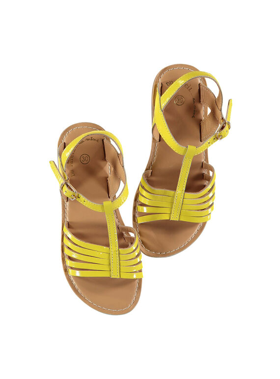 Sandalias de piel de charol para niña FFSANDOLI1 / 19SK35C4D0E010