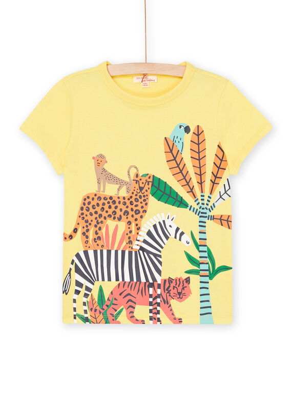 Camiseta amarillo limón con estampado de selva ROJUNTI4 / 23S902U4TMCB104