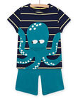 Pijama de camiseta y short azul noche para niño NEGOPYCPIEU / 22SH12HCPYJ705