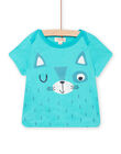 Camiseta de manga corta de color turquesa para bebé niño NUJOTI4 / 22SG10C1TMC202