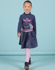 Jersey fino de color azul marino con estampado de búho con brillo para niña MAPLASOUP / 21W901O1SPLC202