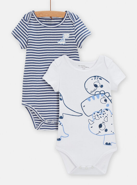 Pack de 2 bodis de color azul marino y blanco para bebé niño TEGABODIN / 24SH1473BOD000