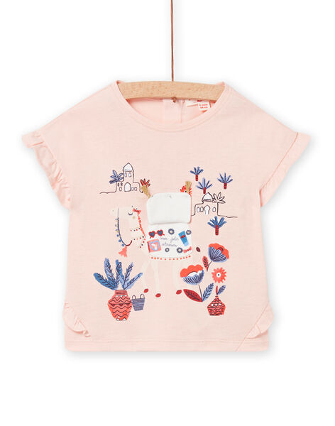 Camiseta rosa con estampado de fantasía para bebé niña NISANTI1 / 22SG09S2TMC307