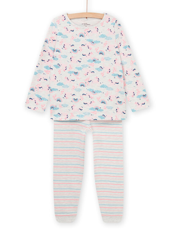 Pijama largo con estampado de arcoíris y rayas PEFAPYJBOW / 22WH1113PYJJ920