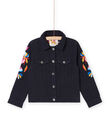 Chaqueta vaquera negra con manga bordada RAJUNVEST / 23S901U1VESC243