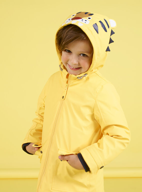 Impermeable amarillo con estampado de tigre para niño MOGROIMP1 / 21W90251D59B116