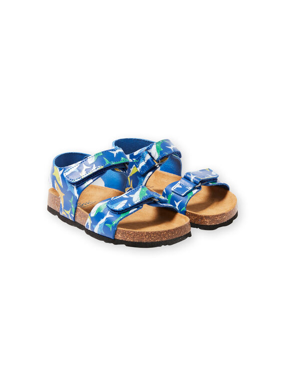 Sandalias de color azul marino con estampado de tiburón para niño LGNUREQUIN / 21KK3654D0E070